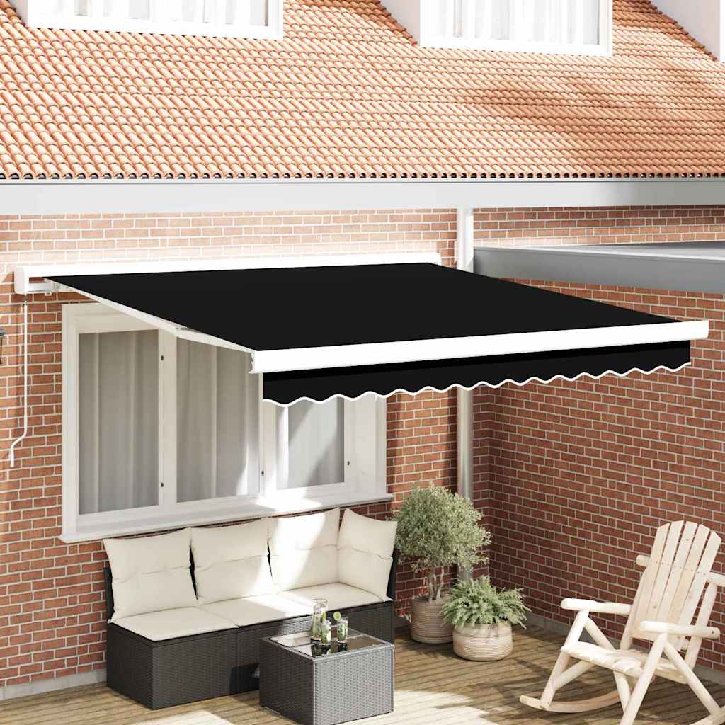 Cuvertura retractabilă manuală neagră, 350x250 cm GartenMobel Dekor