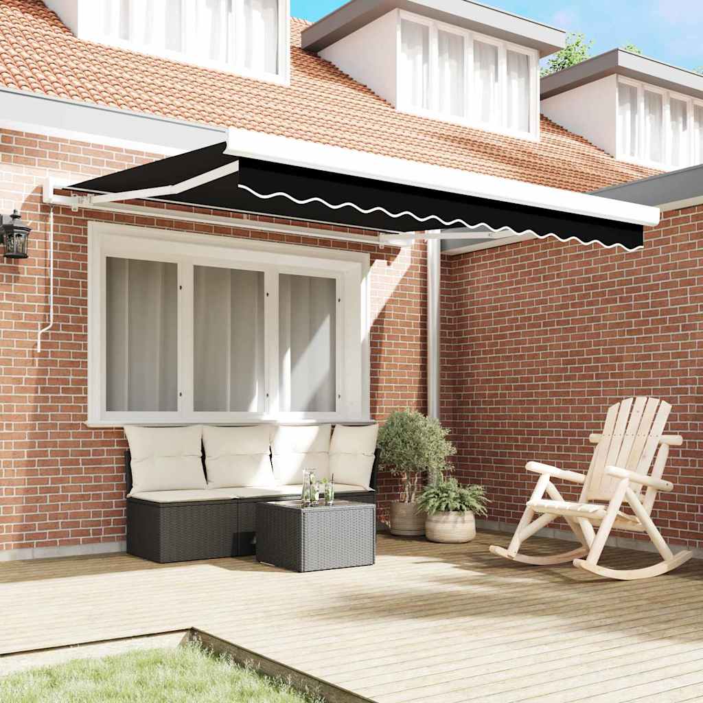 Cuvertura retractabilă manuală neagră, 350x250 cm GartenMobel Dekor