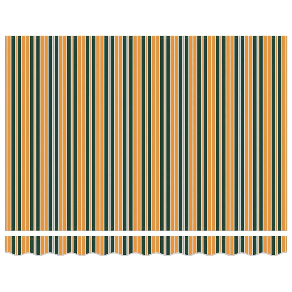 Markiza manuală , retractabilă, verde și galbenă, 350 x 250 cm GartenMobel Dekor