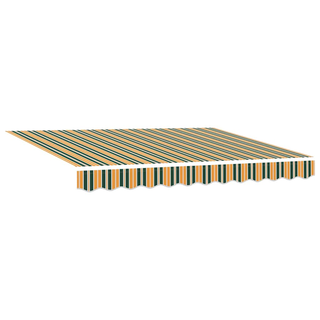 Markiza manuală , retractabilă, verde și galbenă, 350 x 250 cm GartenMobel Dekor