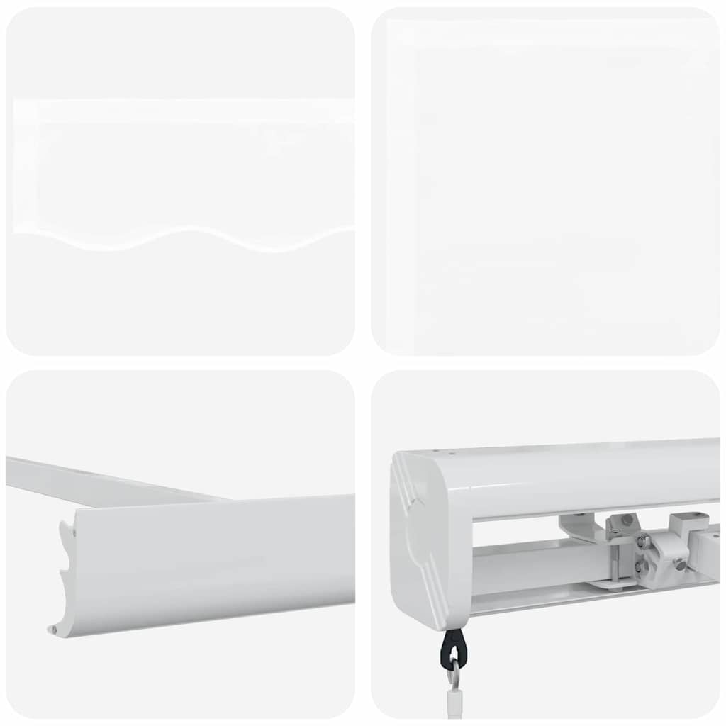 Pergolă manuală retractabilă albă 350 x 250 cm GartenMobel Dekor