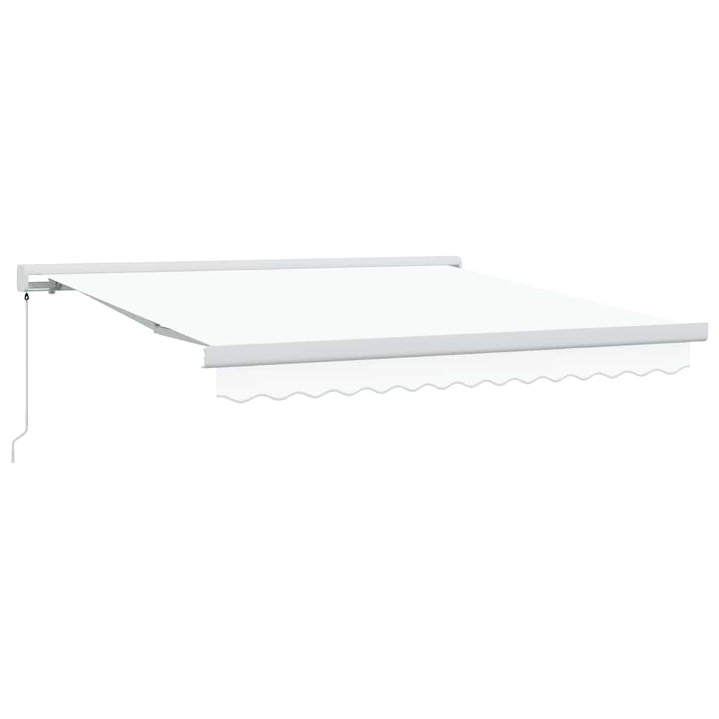 Pergolă manuală retractabilă albă 350 x 250 cm GartenMobel Dekor