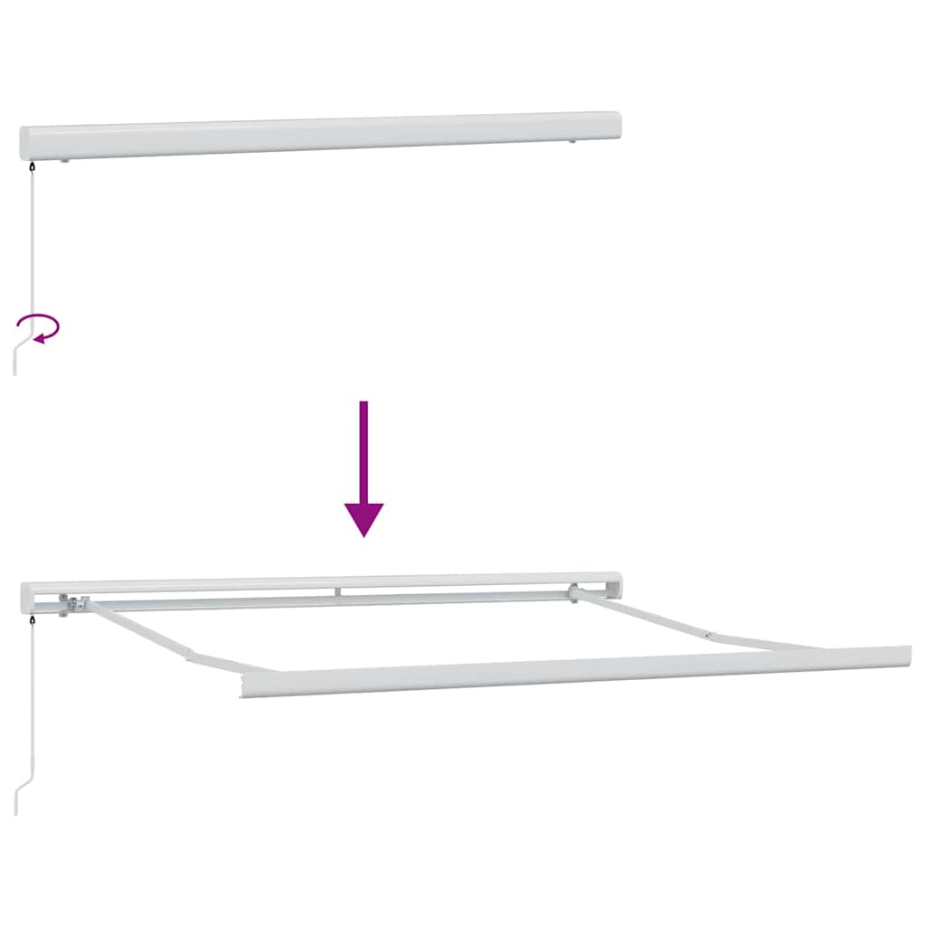 Pergolă manuală retractabilă albă 350 x 250 cm GartenMobel Dekor