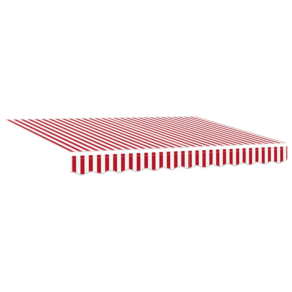 Umbra de soare retractabilă manuală cu dungi roșii și albe 350x250 cm GartenMobel Dekor