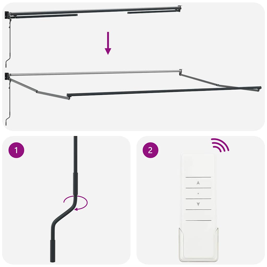 Pergolă retractabilă automatizată , neagră, 500 x 300 cm GartenMobel Dekor
