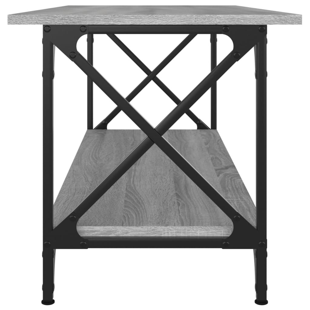 Măsuță cafea, gri sonoma, 100x45x45 cm, lemn prelucrat și fier GartenMobel Dekor