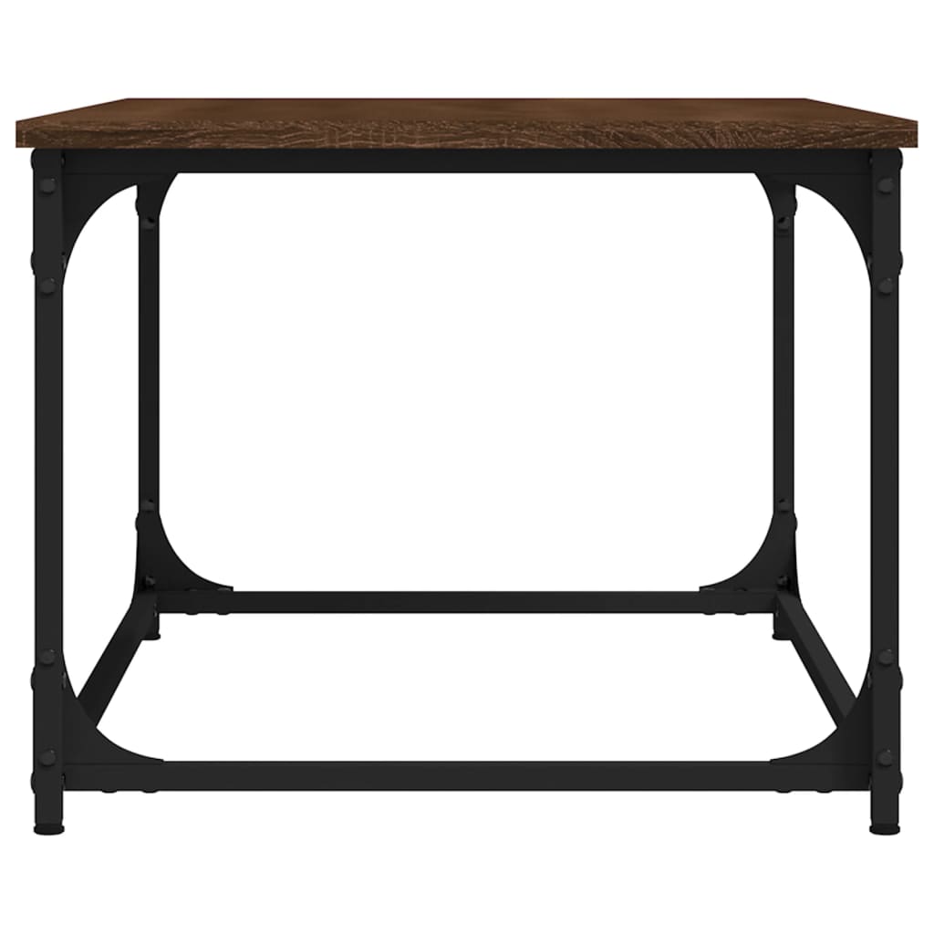 Măsuță cafea, stejar maro, 80x50x40 cm lemn prelucrat și fier GartenMobel Dekor