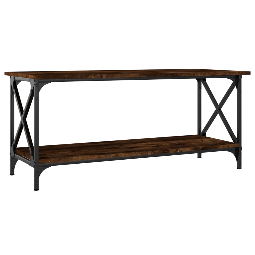 Măsuță cafea stejar fumuriu 100x45x45 cm lemn prelucrat și fier GartenMobel Dekor