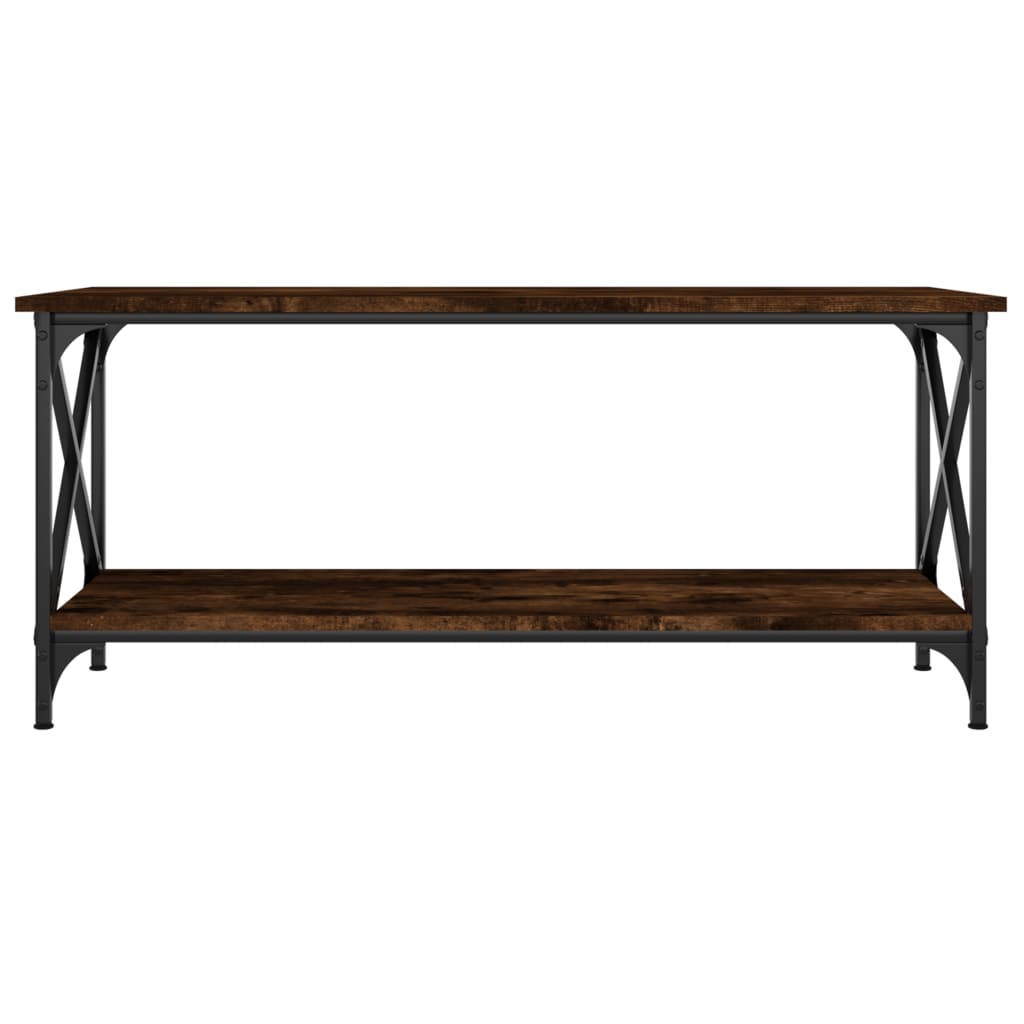 Măsuță cafea stejar fumuriu 100x45x45 cm lemn prelucrat și fier GartenMobel Dekor