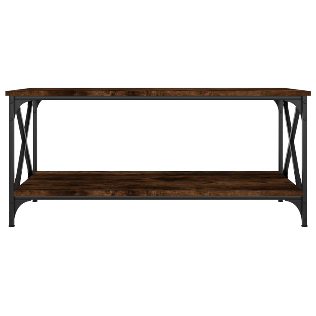 Măsuță cafea stejar fumuriu 100x50x45 cm lemn prelucrat și fier GartenMobel Dekor