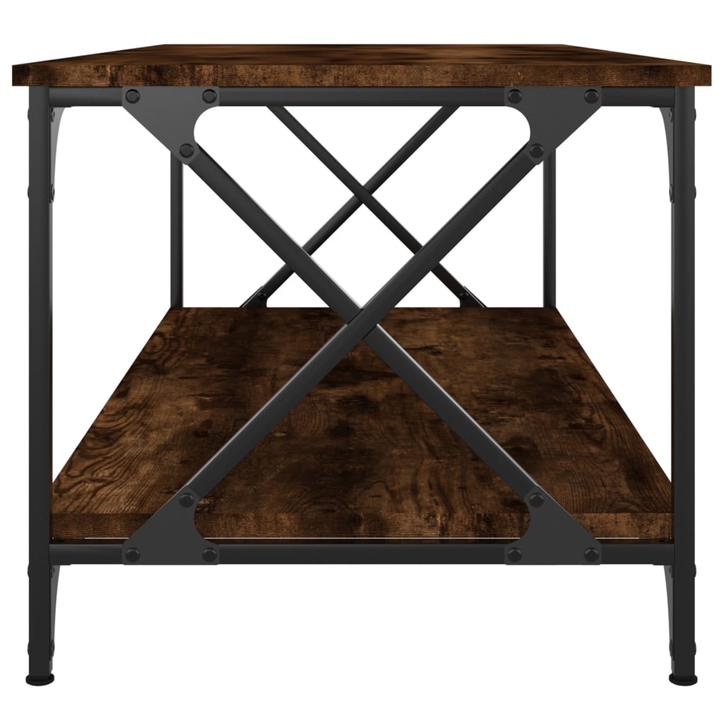 Măsuță cafea stejar fumuriu 100x50x45 cm lemn prelucrat și fier GartenMobel Dekor