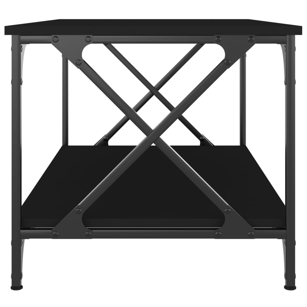Măsuță de cafea, negru, 80x50x45 cm, lemn prelucrat și fier GartenMobel Dekor