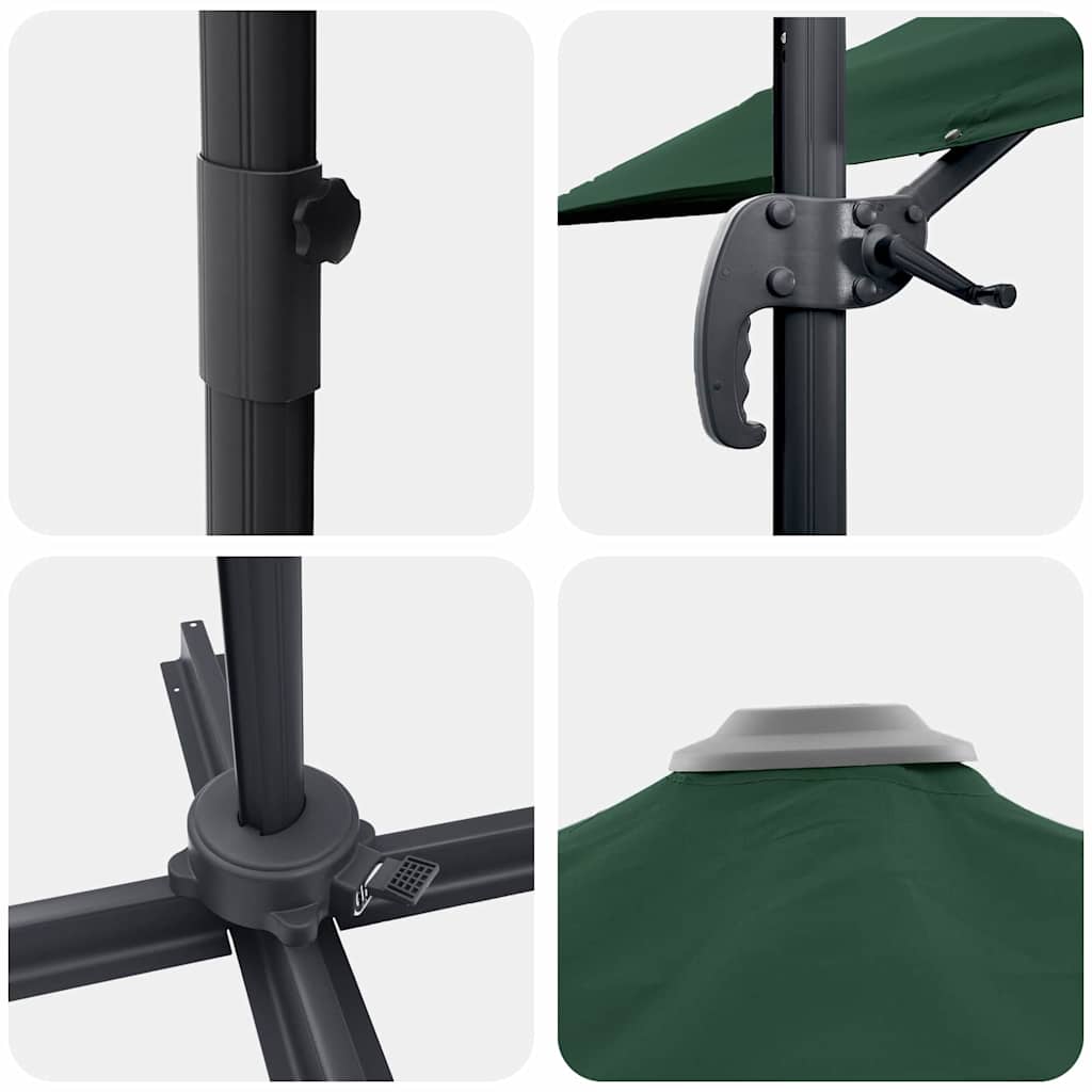 Parasol Roma Verde 286x285x265 cm din aluminiu GartenMobel Dekor