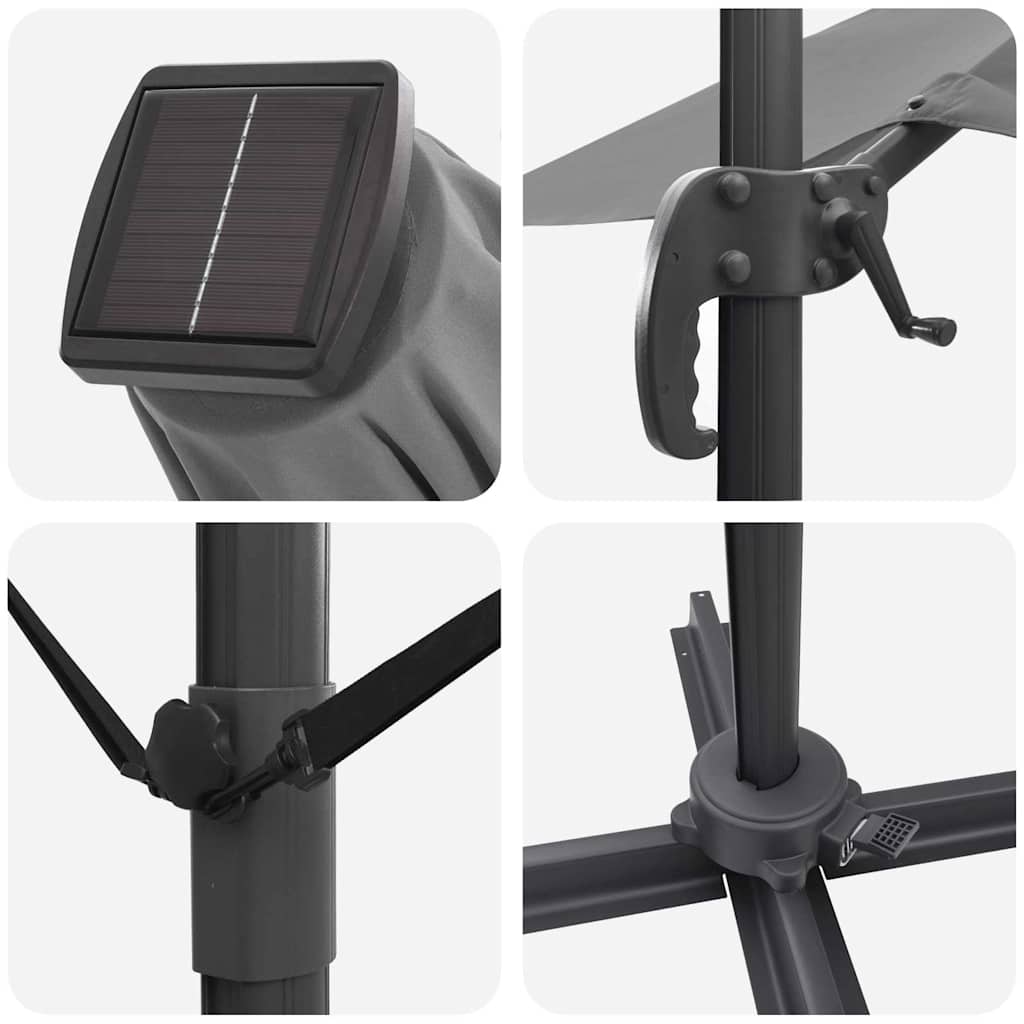 Parasol Roma cu braț articulat Antracit mare GartenMobel Dekor