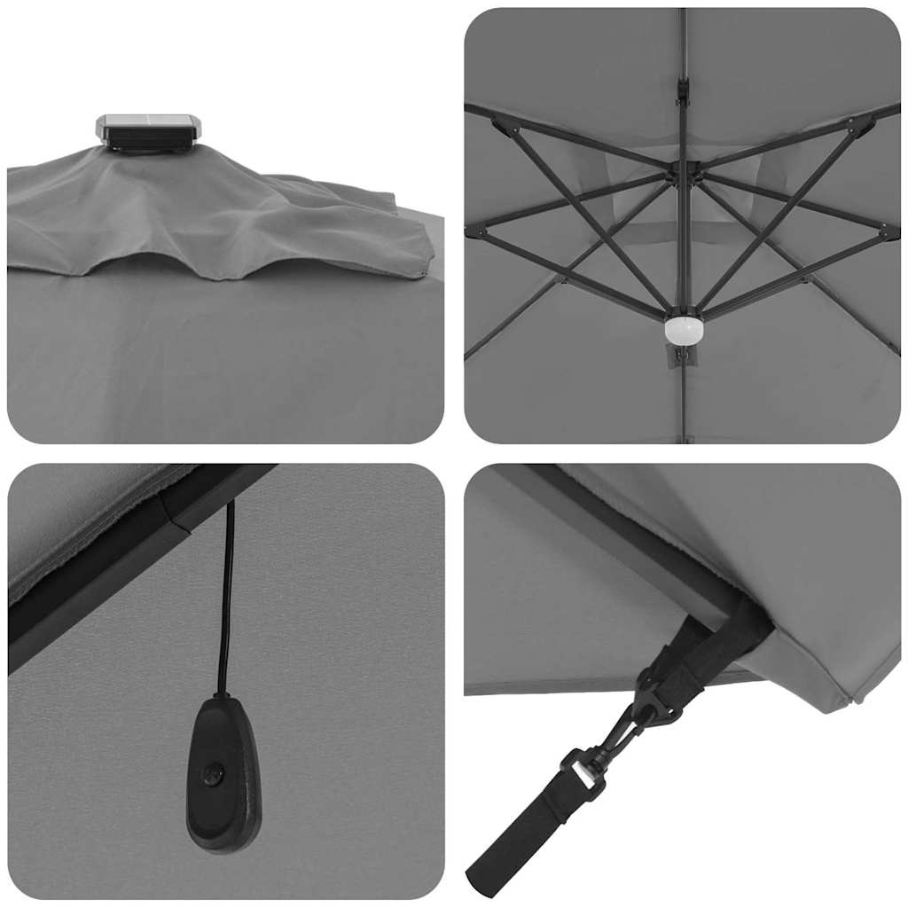 Parasol Roma cu braț articulat Antracit mare GartenMobel Dekor