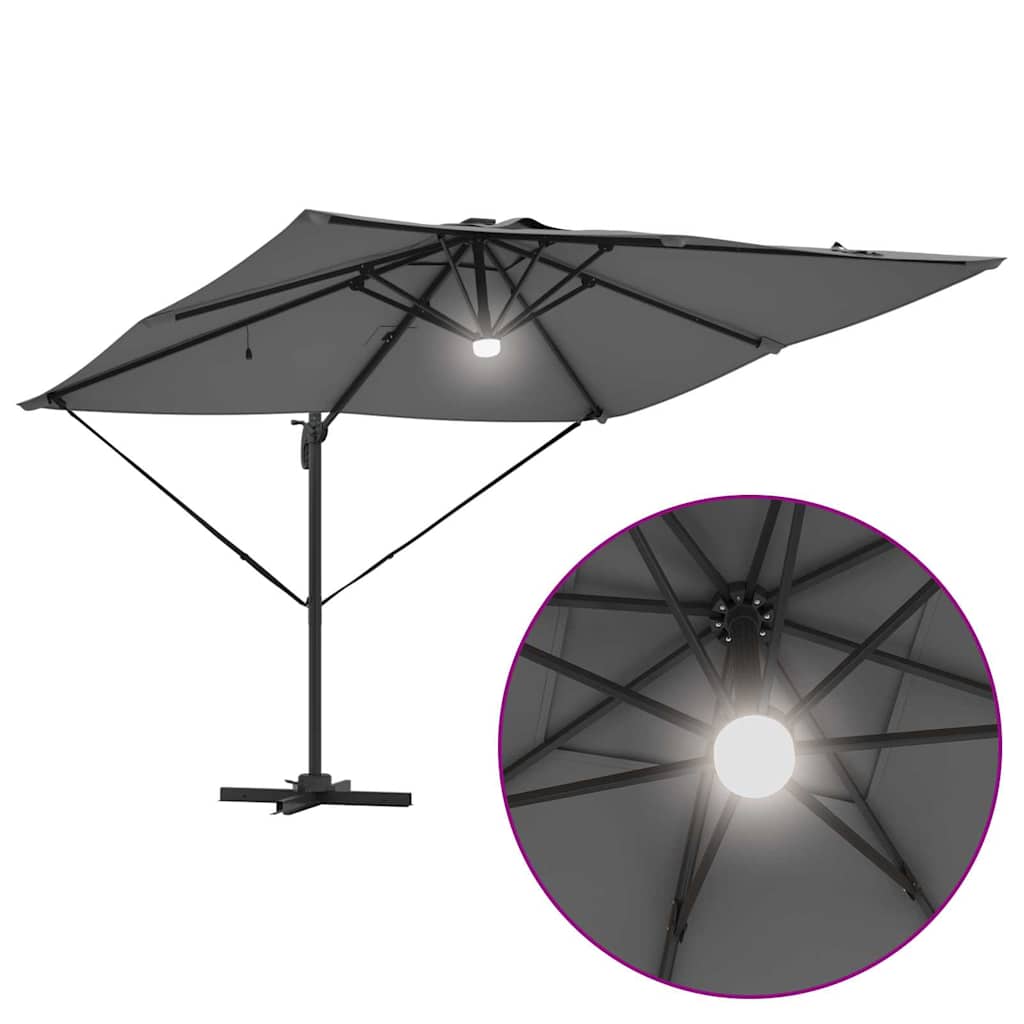 Parasol Roma cu braț articulat Antracit mare GartenMobel Dekor