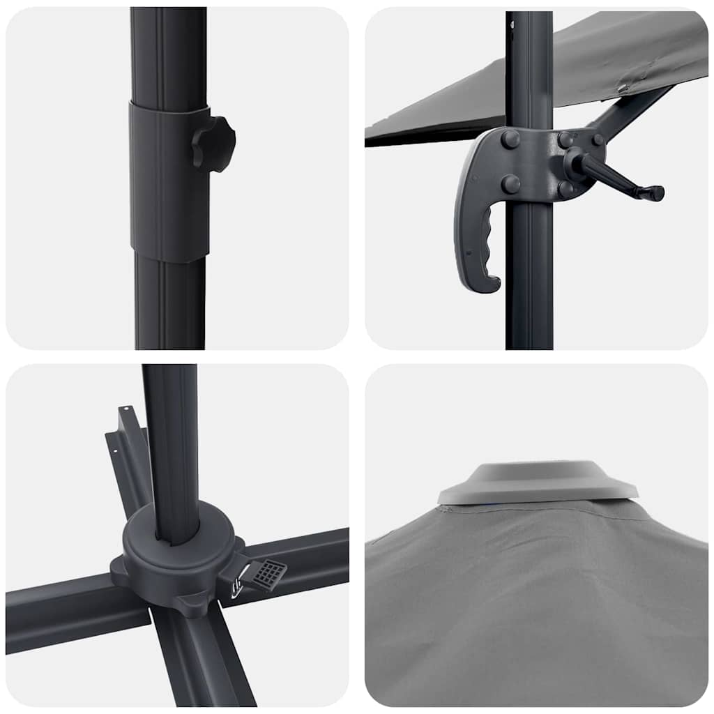 Parasol cantilever Roma Antracit 286x285x265 cm, din aluminiu GartenMobel Dekor