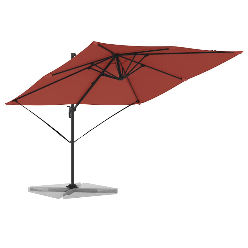 Parasolar Roma cu braț cantilever Terracotta 286x285x265 cm din aluminiu GartenMobel Dekor