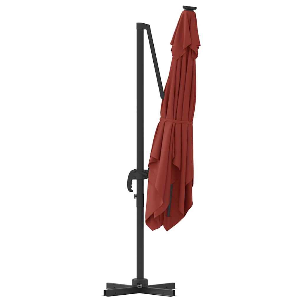 Parasolar Roma cu braț cantilever Terracotta 286x285x265 cm din aluminiu GartenMobel Dekor