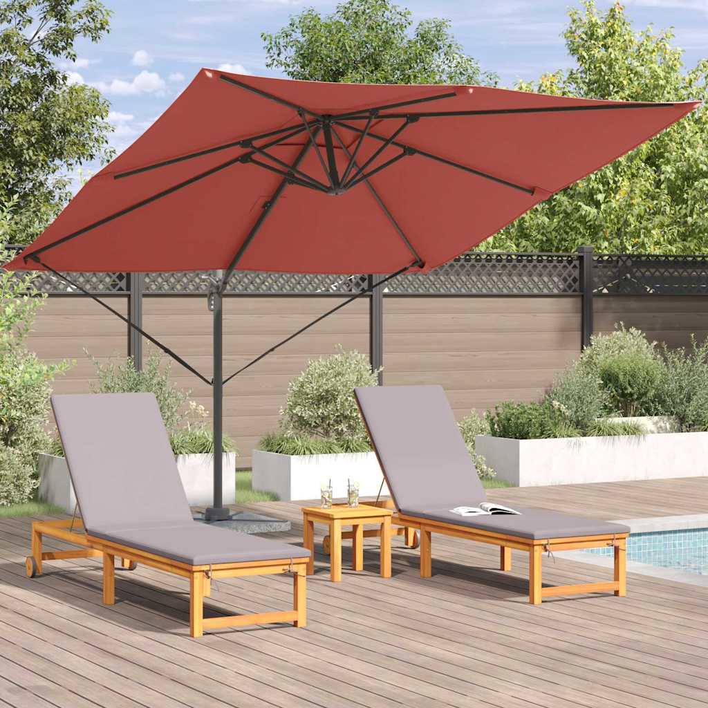 Parasolar Roma cu braț cantilever Terracotta 286x285x265 cm din aluminiu GartenMobel Dekor