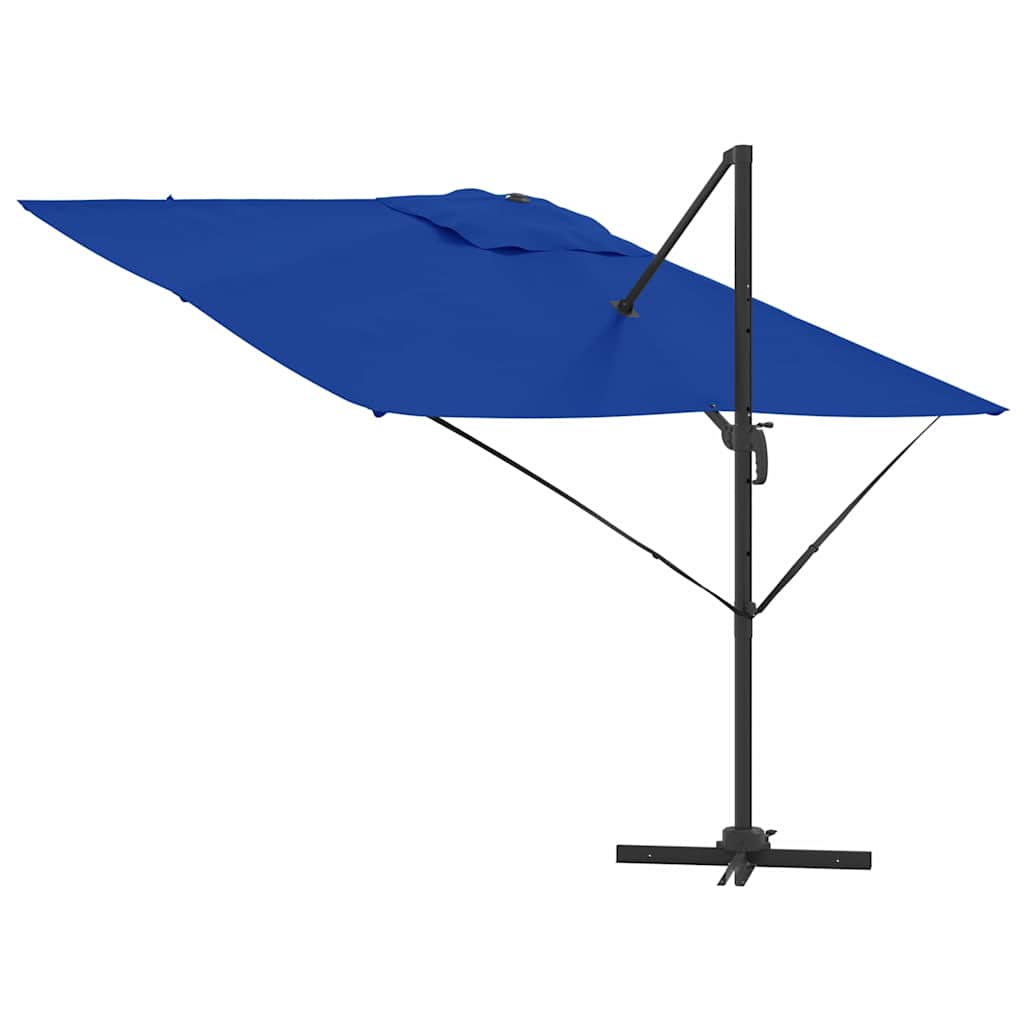 Parasolar cantilever Roma Albastru Azure 286x285x265 cm din aluminiu GartenMobel Dekor