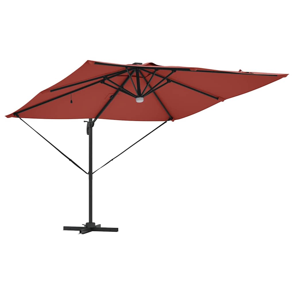 Umbra Parasol Cantilever Roma cu LED-uri - , Terracotta, 286 x 285 x 270 cm, Aluminiu GartenMobel Dekor