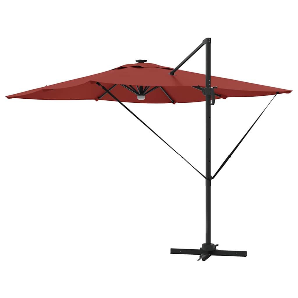 Umbra Parasol Cantilever Roma cu LED-uri - , Terracotta, 286 x 285 x 270 cm, Aluminiu GartenMobel Dekor