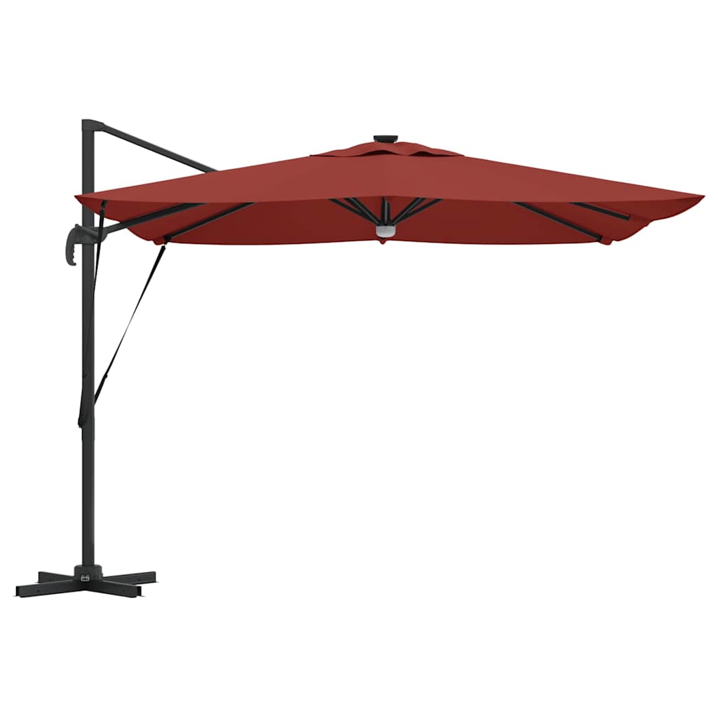 Umbra Parasol Cantilever Roma cu LED-uri - , Terracotta, 286 x 285 x 270 cm, Aluminiu GartenMobel Dekor