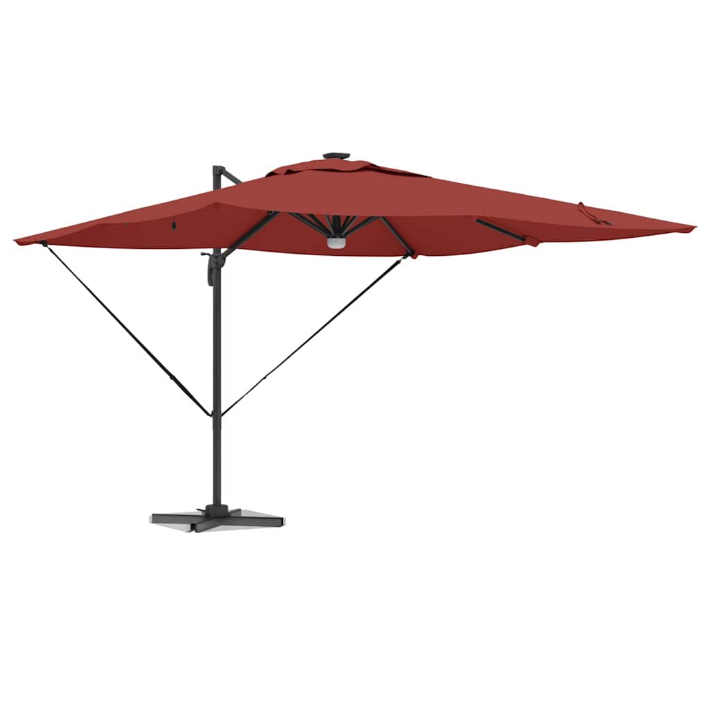 Umbra Parasol Cantilever Roma cu LED-uri - , Terracotta, 286 x 285 x 270 cm, Aluminiu GartenMobel Dekor
