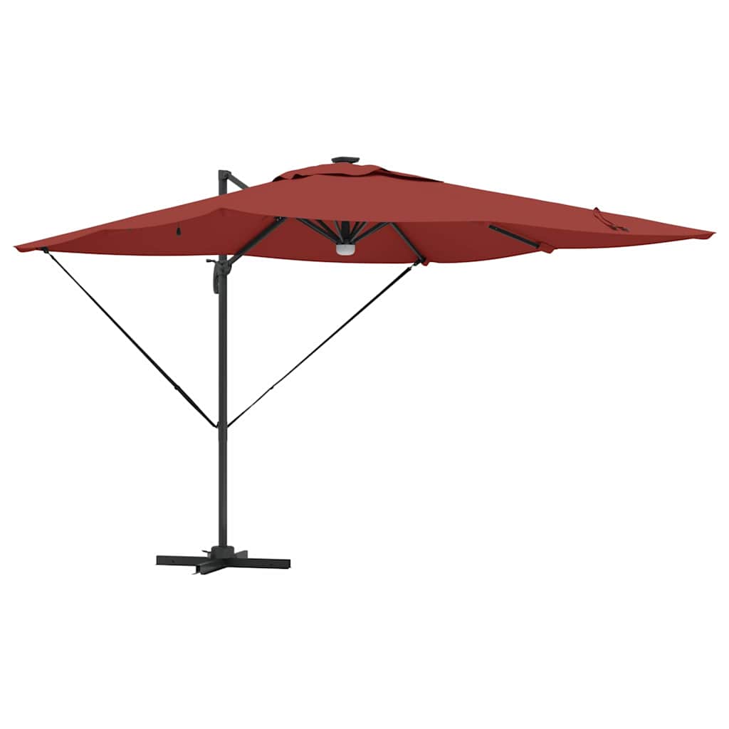 Umbra Parasol Cantilever Roma cu LED-uri - , Terracotta, 286 x 285 x 270 cm, Aluminiu GartenMobel Dekor