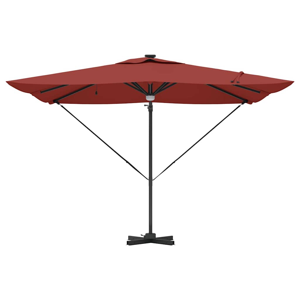 Umbra Parasol Cantilever Roma cu LED-uri - , Terracotta, 286 x 285 x 270 cm, Aluminiu GartenMobel Dekor