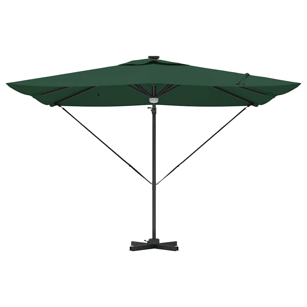Umbrela cantilever Roma cu LED-uri, verde, 286x285x270 cm, aluminiu GartenMobel Dekor