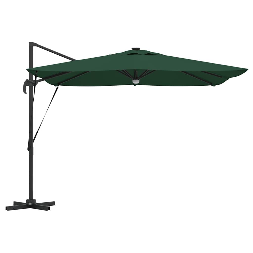 Umbrela cantilever Roma cu LED-uri, verde, 286x285x270 cm, aluminiu GartenMobel Dekor