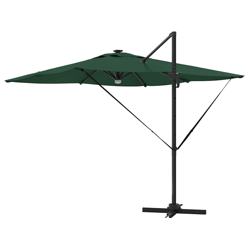Umbrela cantilever Roma cu LED-uri, verde, 286x285x270 cm, aluminiu GartenMobel Dekor