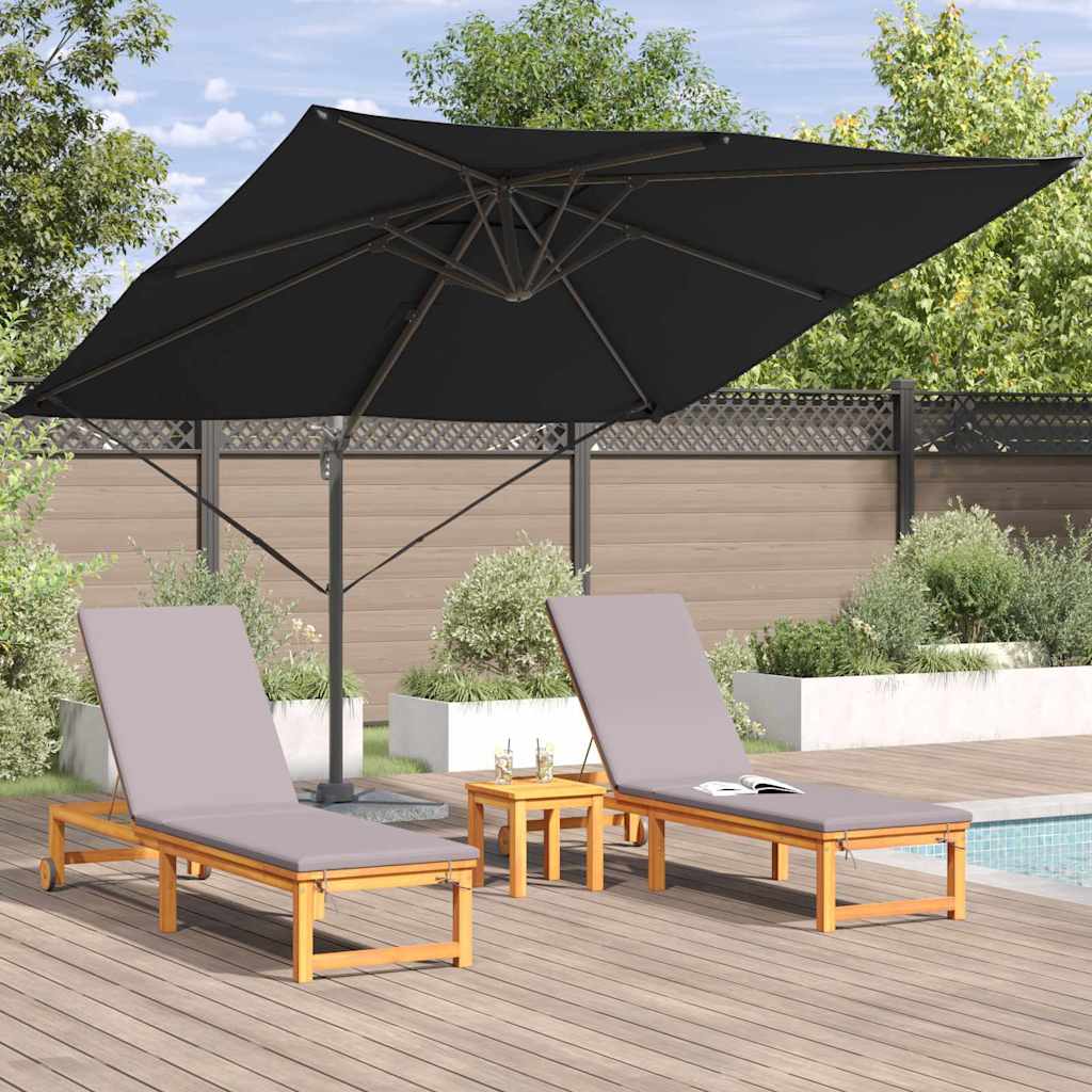 Umbrela parasolar Roma neagră 286x285x265 cm, din aluminiu. GartenMobel Dekor