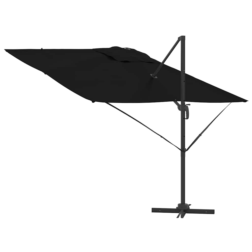 Umbrela parasolar Roma neagră 286x285x265 cm, din aluminiu. GartenMobel Dekor