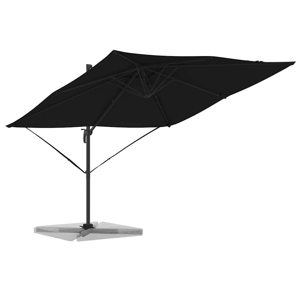 Umbrela parasolar Roma neagră 286x285x265 cm, din aluminiu. GartenMobel Dekor