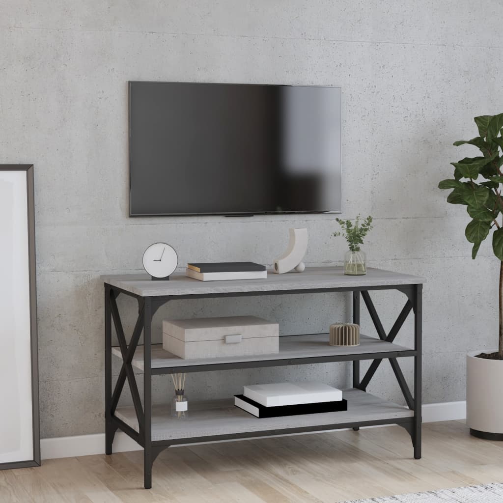 Comodă TV, gri sonoma, 80x40x50 cm, lemn compozit GartenMobel Dekor