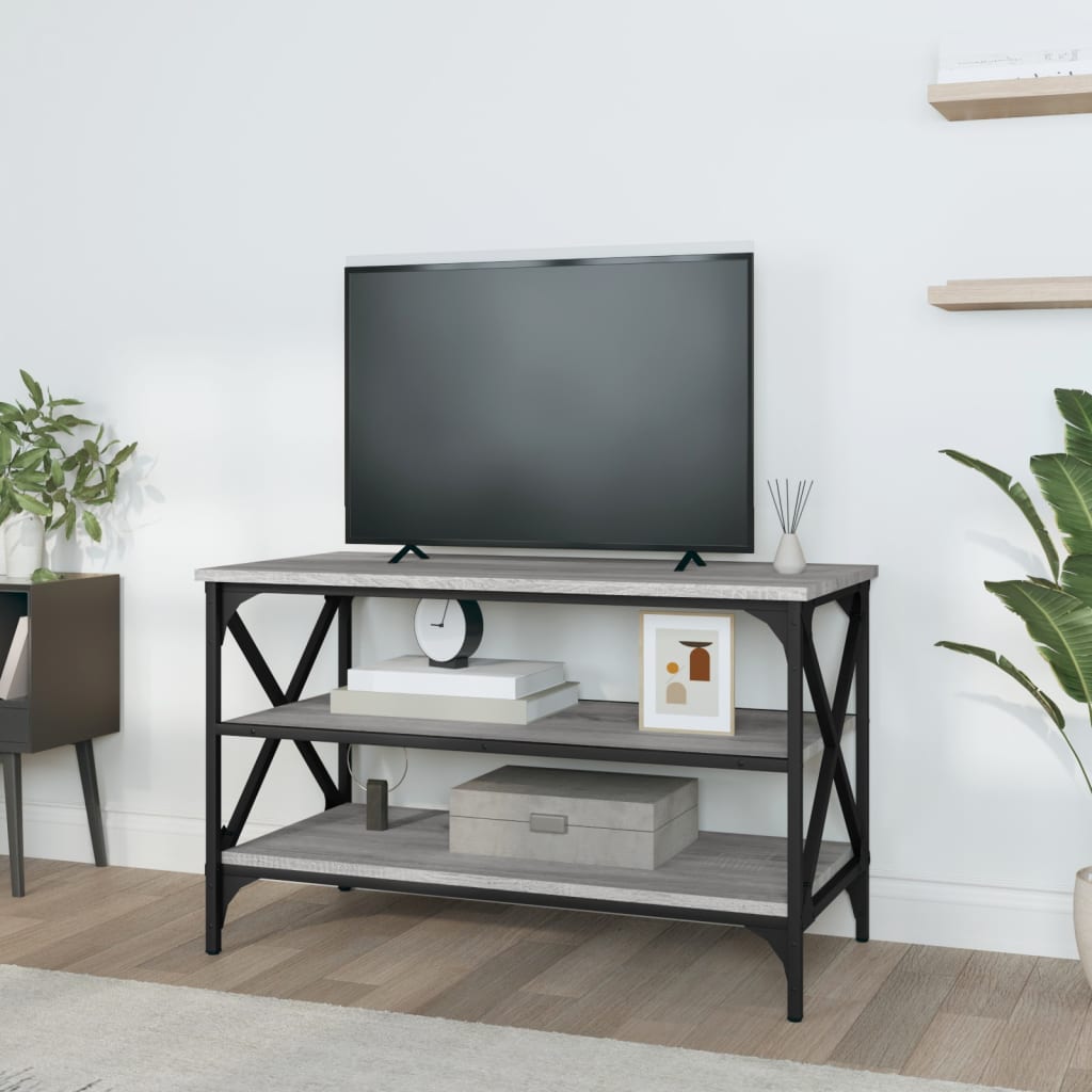 Comodă TV, gri sonoma, 80x40x50 cm, lemn compozit GartenMobel Dekor