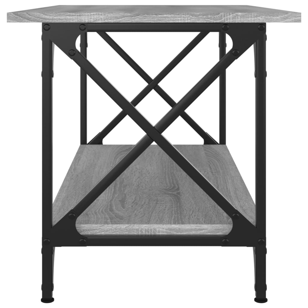 Măsuță cafea, gri sonoma, 80x45x45 cm, lemn prelucrat și fier GartenMobel Dekor