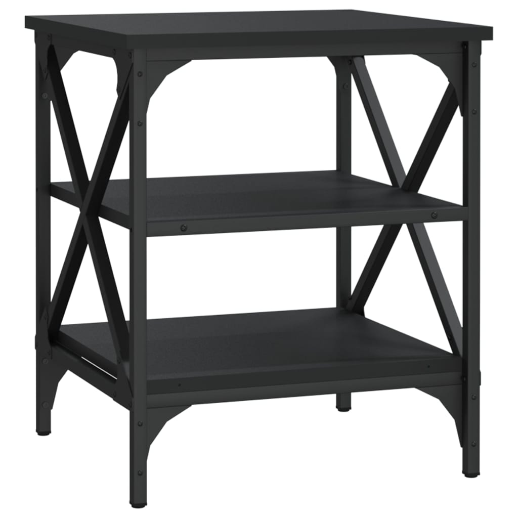 Mese laterale, 2 buc., negru, 40x42x50 cm, lemn compozit GartenMobel Dekor