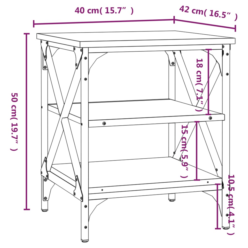 Mese laterale, 2 buc. stejar maro 40x42x50 cm lemn prelucrat GartenMobel Dekor