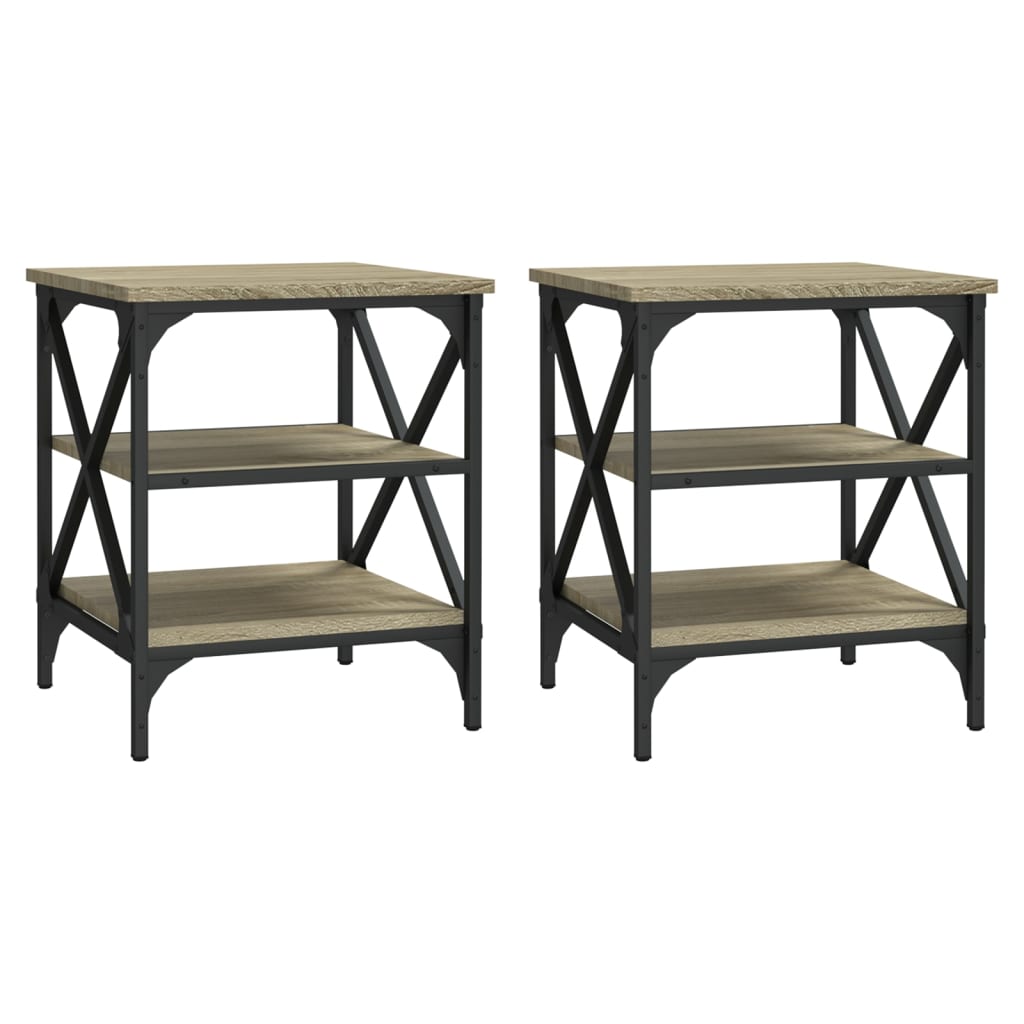 Mese laterale 2 buc. stejar sonoma 40x42x50 cm lemn compozit GartenMobel Dekor