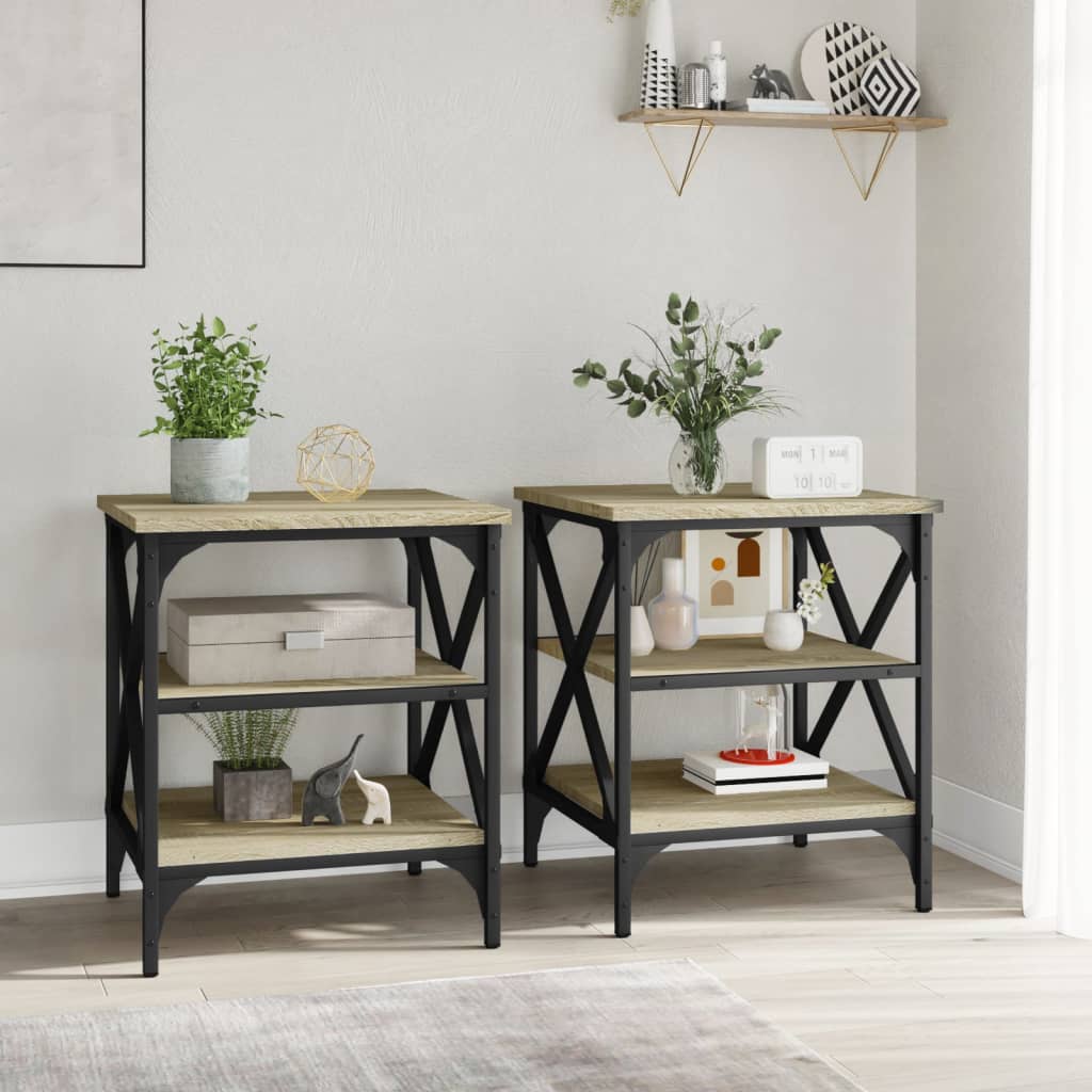 Mese laterale 2 buc. stejar sonoma 40x42x50 cm lemn compozit GartenMobel Dekor