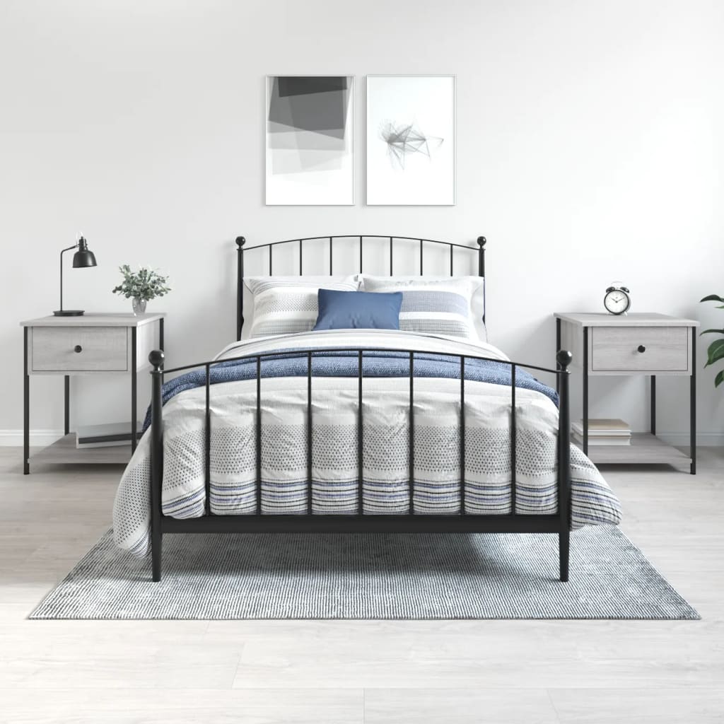 Noptiere, 2 buc., gri sonoma, 44x45x58 cm, lemn prelucrat GartenMobel Dekor