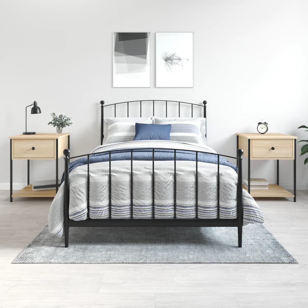 Noptiere, 2 buc., stejar sonoma, 44x45x58 cm, lemn prelucrat GartenMobel Dekor