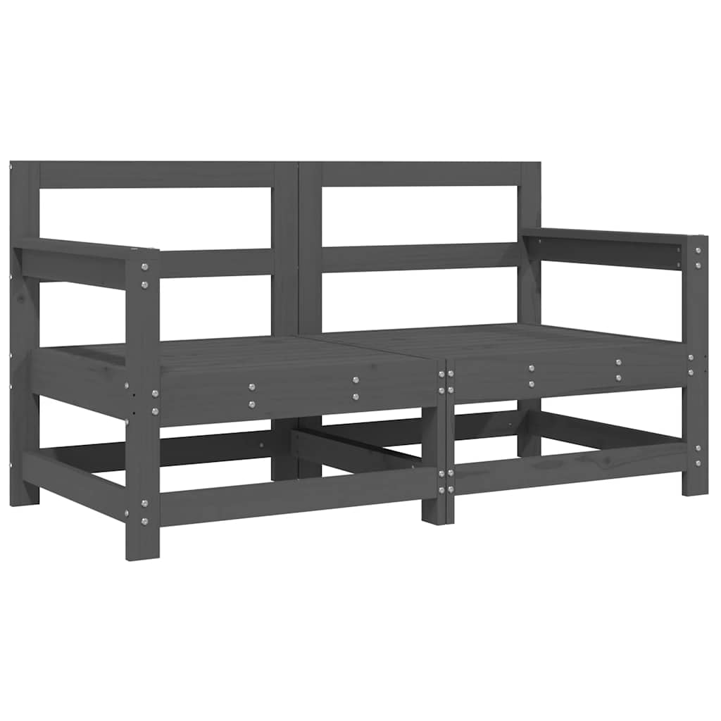 Scaune de grădină cu perne, 2 buc., gri, lemn masiv de pin GartenMobel Dekor