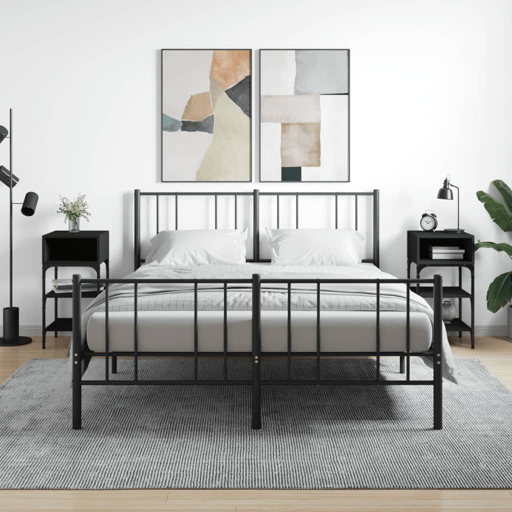 Noptiere, 2 buc., negru, 35x34,5x70 cm, lemn compozit GartenMobel Dekor