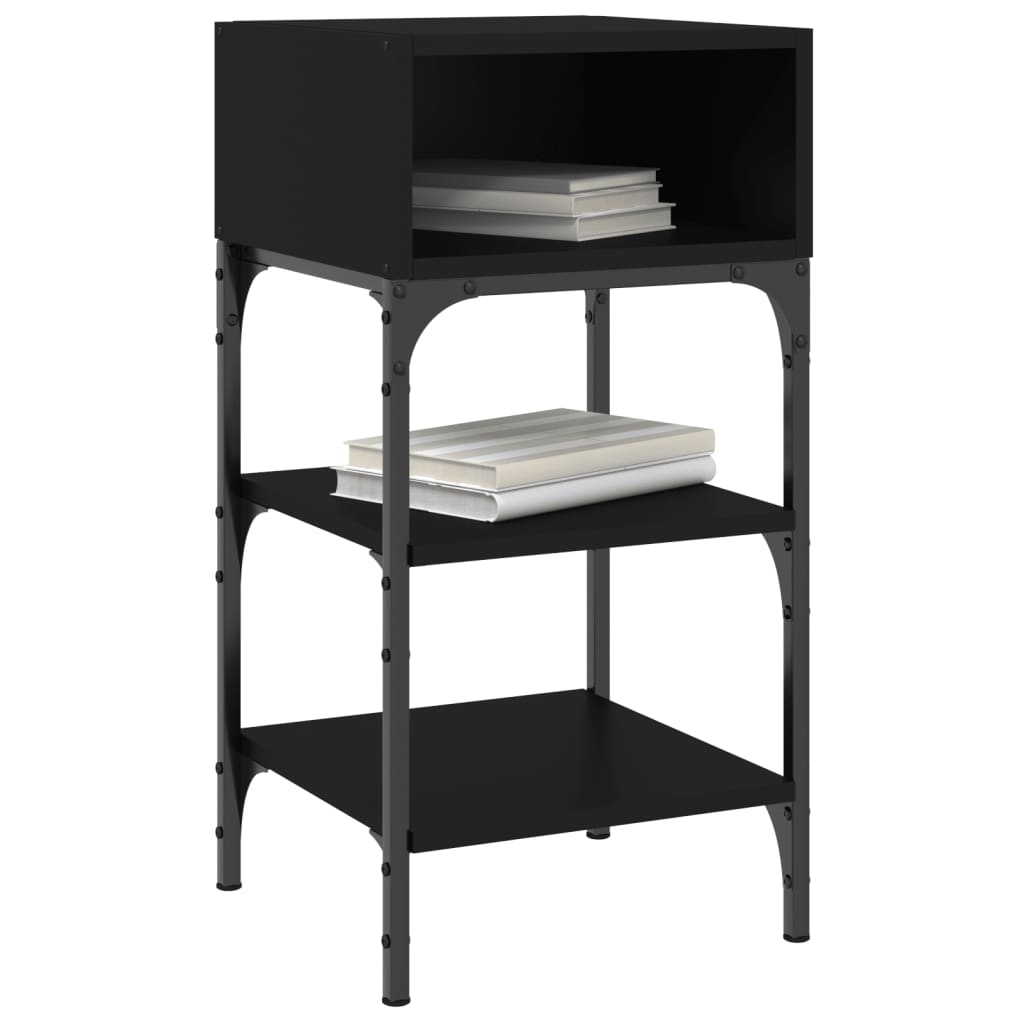 Noptiere, 2 buc., negru, 35x34,5x70 cm, lemn compozit GartenMobel Dekor