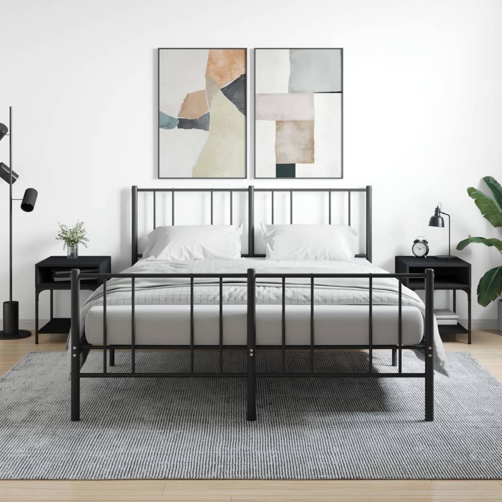 Noptiere, 2 buc., negru, 40x41x50 cm, lemn compozit GartenMobel Dekor